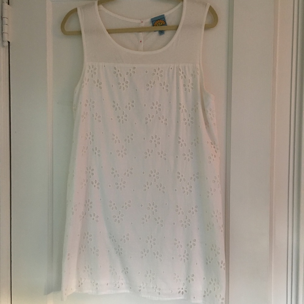 White Eyelet Shift Dress